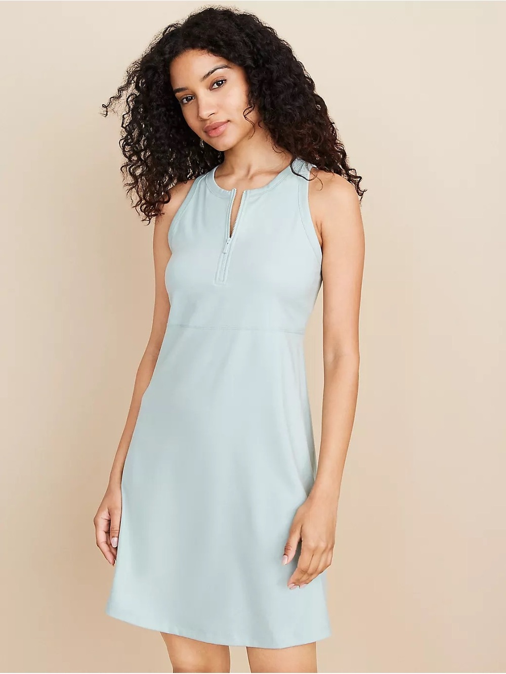 Lou & Grey Zip Softsculpt Mini Tennis Dress